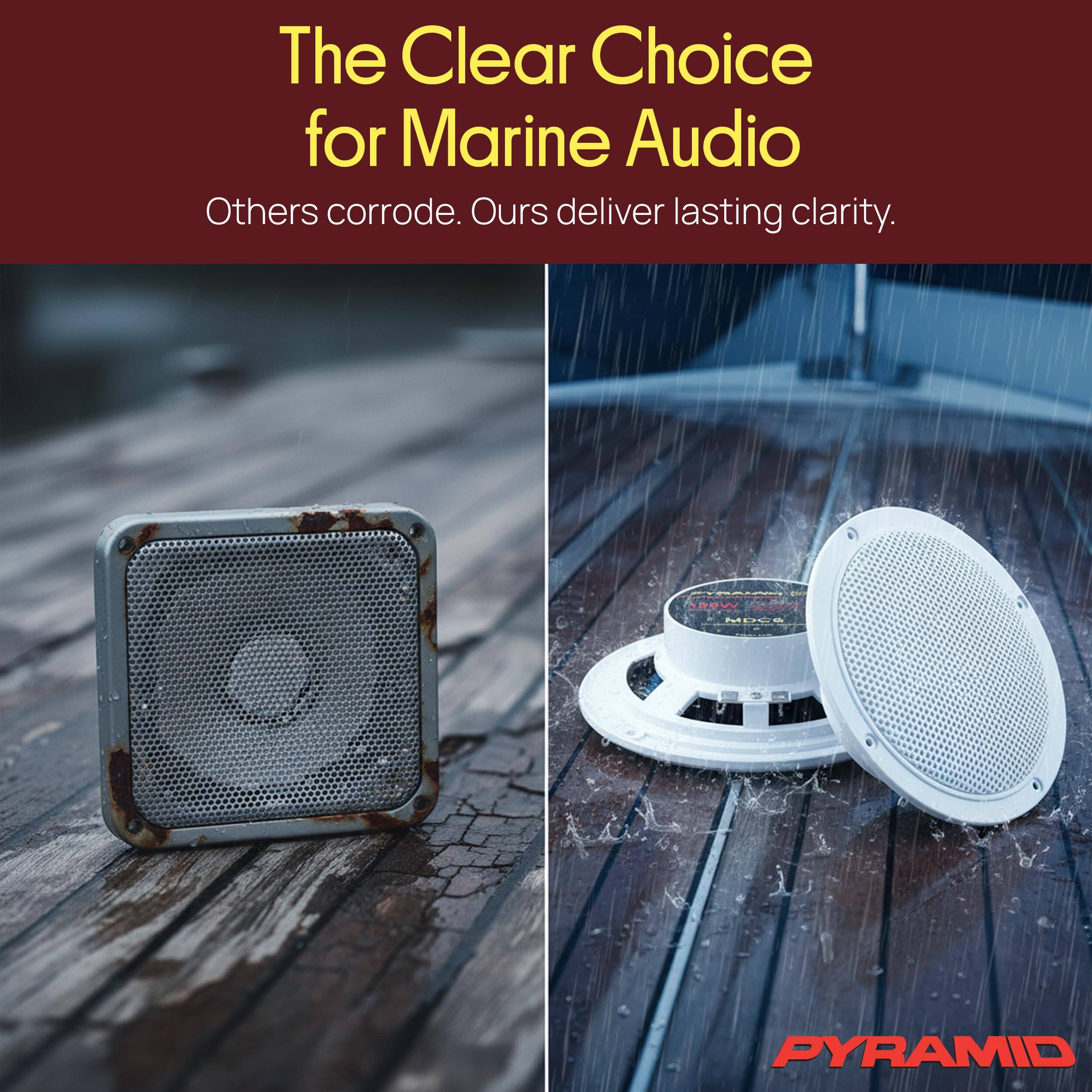 The Clear Choice for Marine Audio  
Others corrode. Ours deliver lasting clarity.  
ROWV E PYRAMID