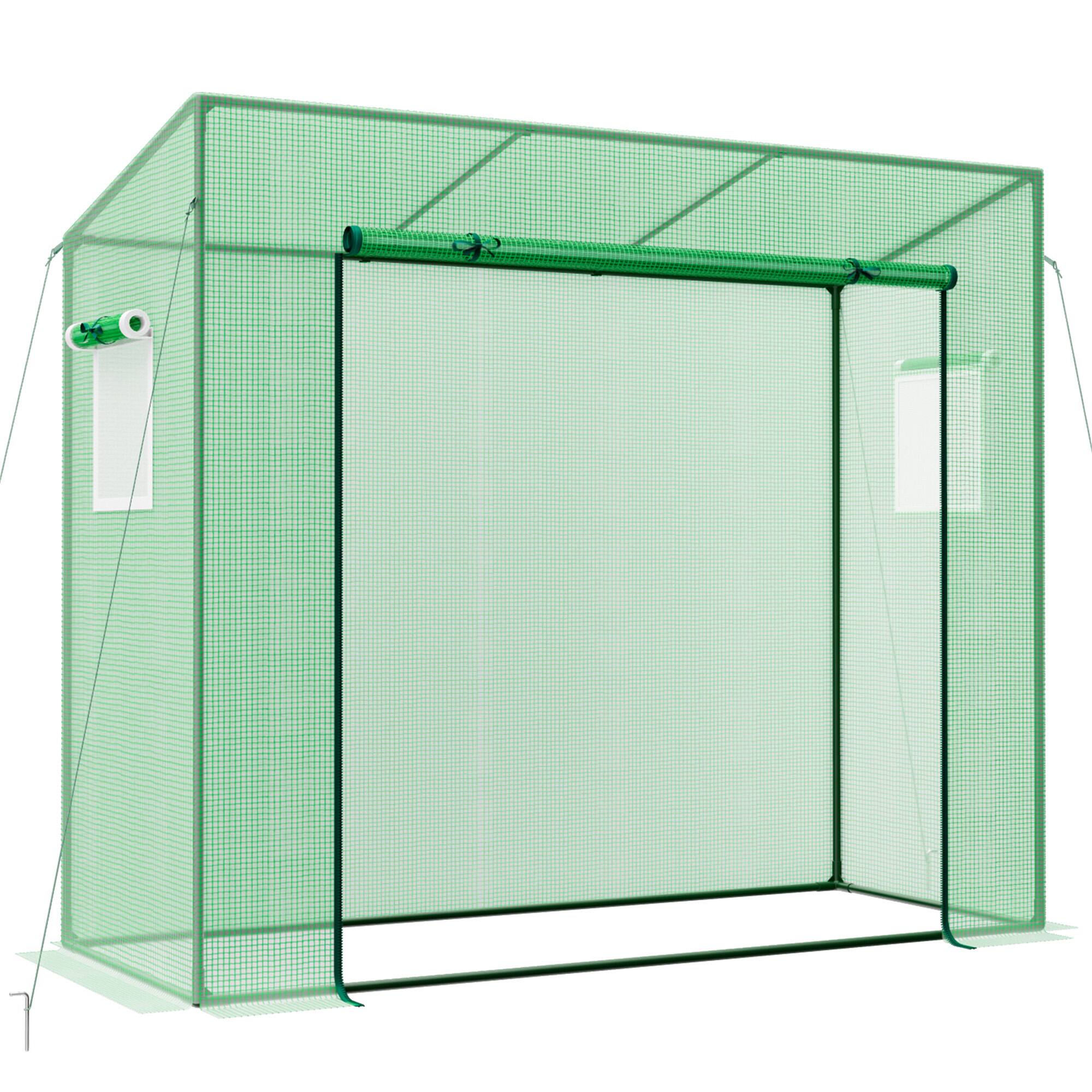 Alt View 8. Gymax - Gymax Portable Mini Greenhouse w/ PE Cover 4 Wind Ropes & Ground Stakes Zipper Door - Green.