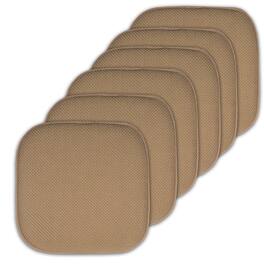 Sweet Home Collection - Honeycomb Memory Foam No Slip Back 16" x 16" Chair Pad Cushion, 6-Pack - Taupe