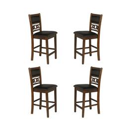FurniFact - Wood Counter Height Dining Chair Set of 4 - Brown