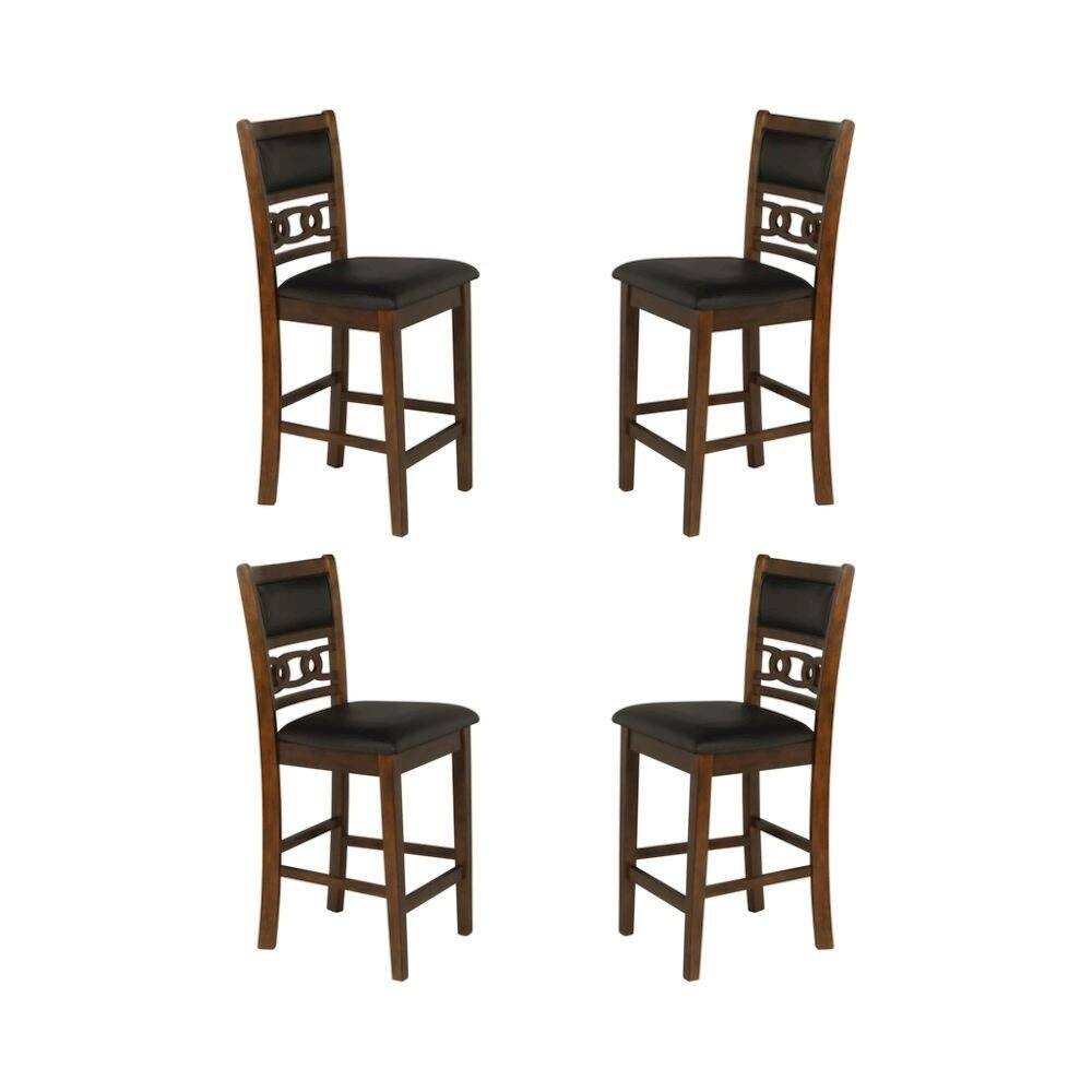 Alt View 1. FurniFact - Brown Wood Counter Height Dining Chair Set of 4 - Brown.
