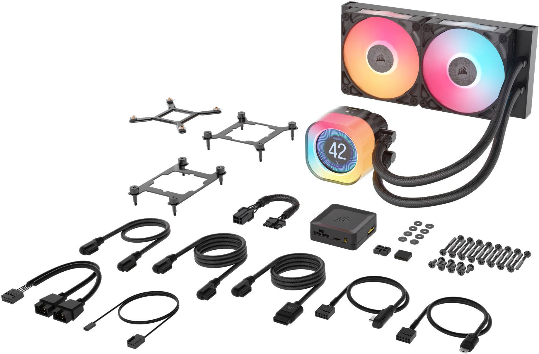 Alt View 18. CORSAIR - iCUE LINK TITAN 240 RX LCD Liquid CPU Cooler - Black.