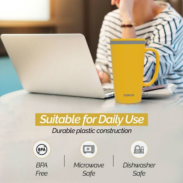 Suitable for Daily Use  
Durable plastic construction  
BPA Free  
Microwave Safe  
Dishwasher Safe