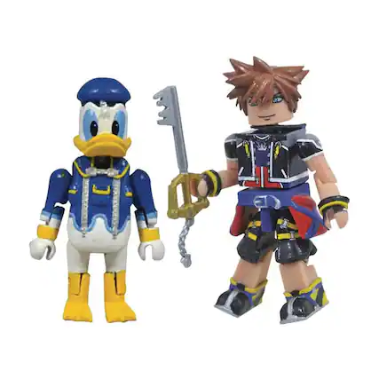Front. Diamond Select Toys - Kingdom Hearts Minimates Series 1: | Sora & Donald Duck - Blue.
