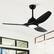 Front. Vaczon - 52" Modern Black Integrated LED Propeller Ceiling Fan with Remote - Black.