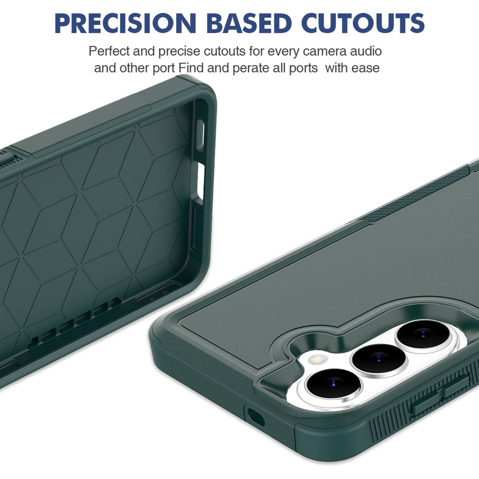 PRECISION BASED CUTOUTS  
Perfect and precise cutouts for every camera, audio, and other port. Find and operate all ports with ease.