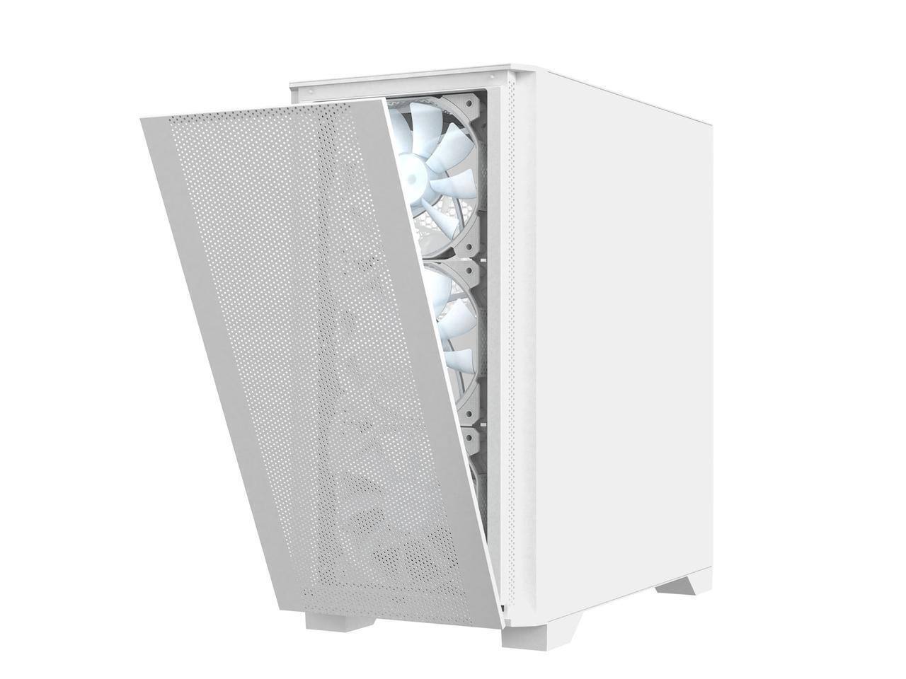 Back. Montech - Montech AIR 100 ARGB microATX Tower - White.