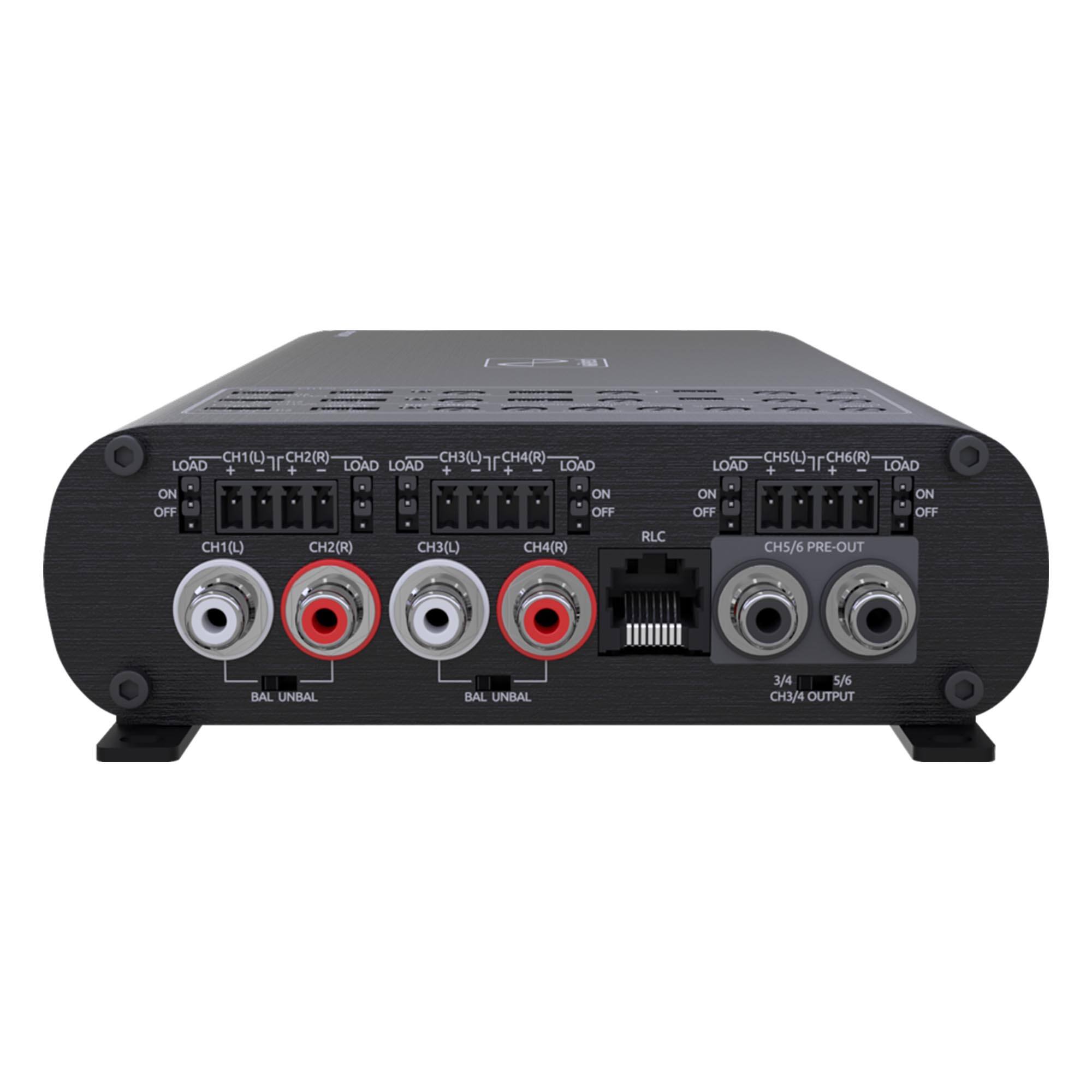 I CH1(L) CH2(R) CH3(L) CH4(R) LOAD - + LOAD LOAD + + LOAD CHS(L) CH6(R) LOAD + + LOAD ON OFF ON OFF ON OFF ON OFF CH1(L) CH2(R) CH3(L) CH4(R) RLC CH5/6 PRE-OUT BAL UNBAL BAL UNBAL 3/4 5/5 CH3/4 OUTPUT