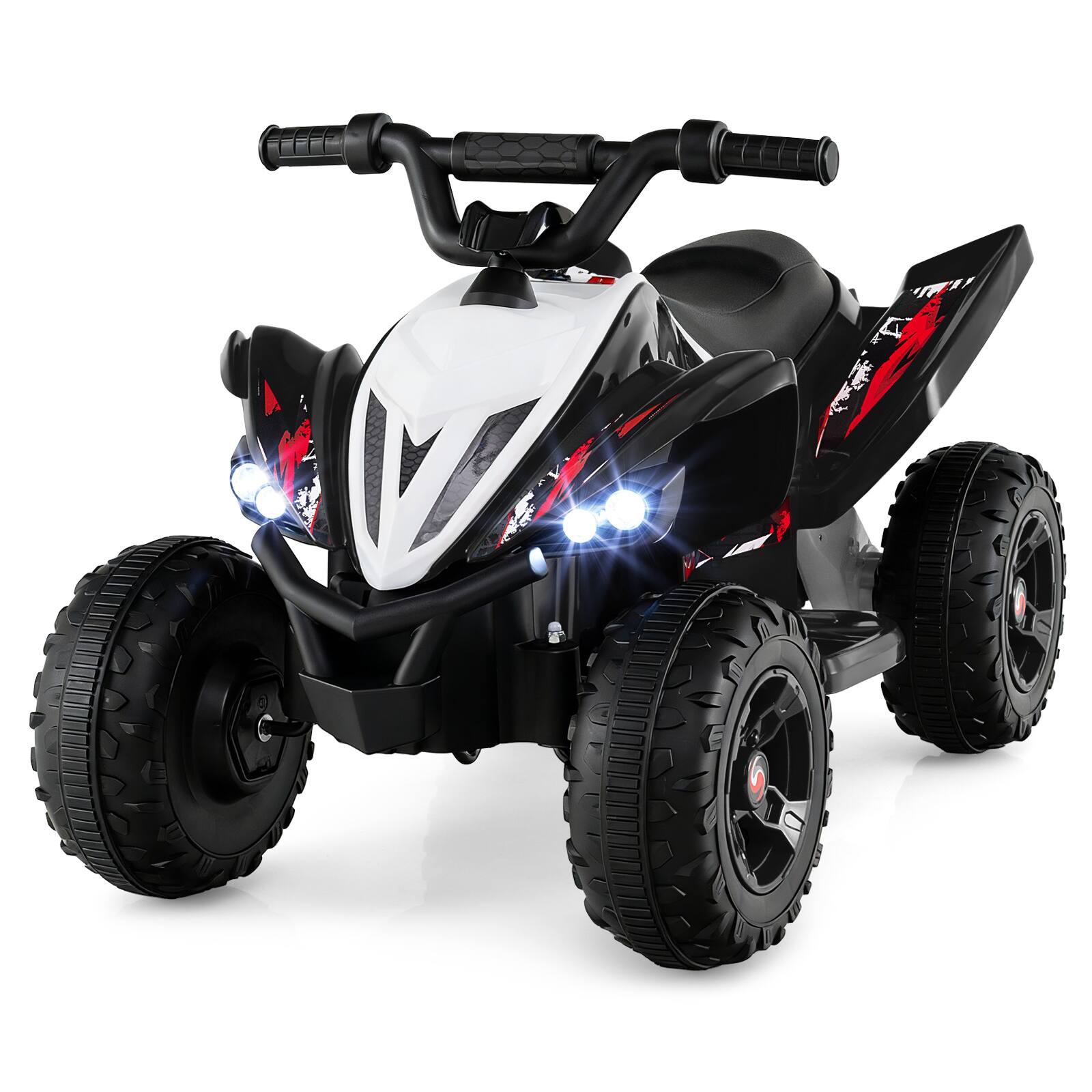 Alt View 8. Costway - Costway 12V Quad 4 Wheeler Ride on Toy with Music, Light, USB Port, Wireless Connection - Black.