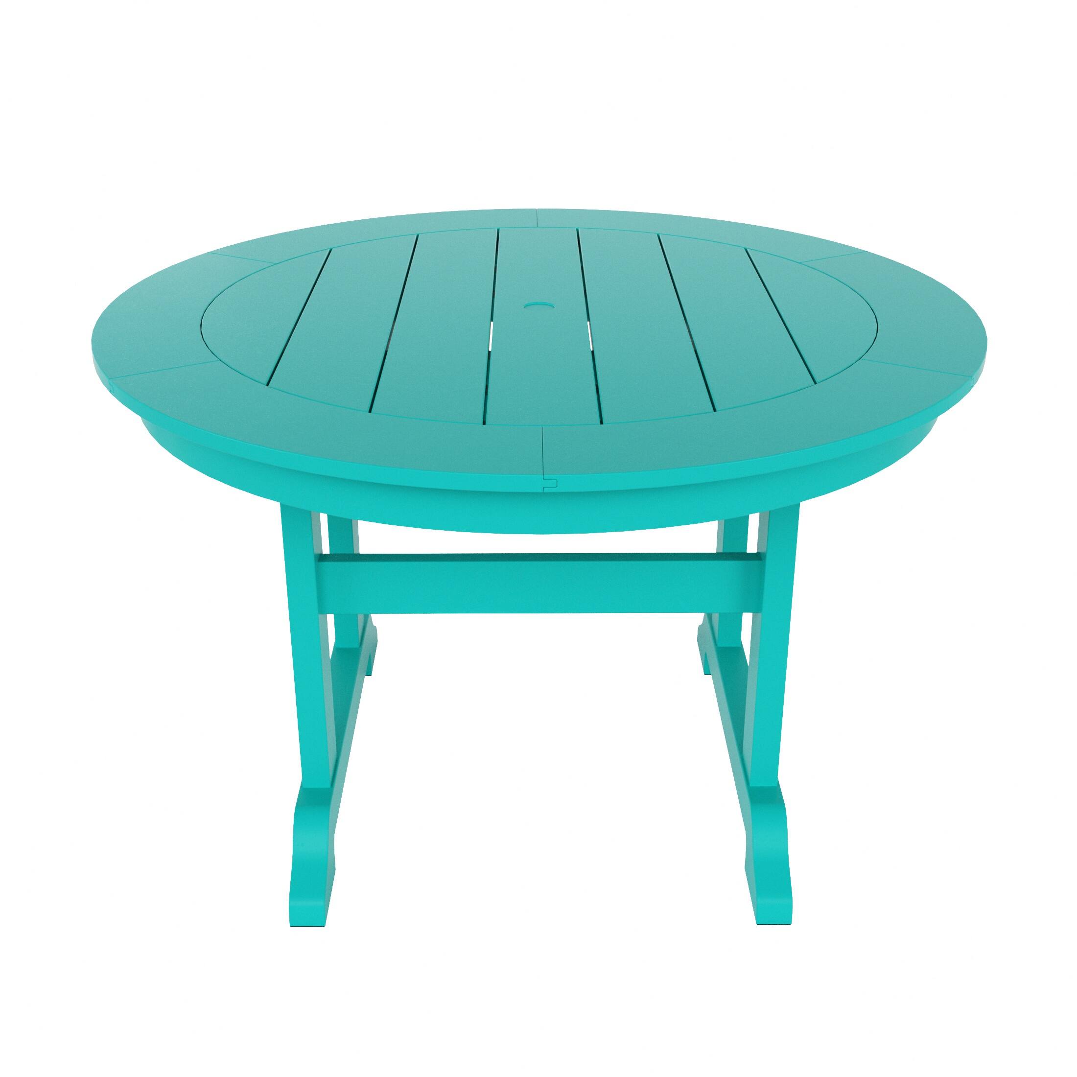 Left. WestinTrends - WestinTrends Malibu 47" Outdoor Patio Round Dining Table - Turquoise.
