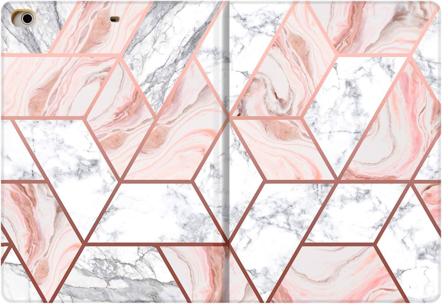 Alt View 1. DuraSafe Cases - iPad mini 3/2/1 7.9" 2014/2013/2012 Folio Smart Case with Dual-Angle Stand A1432 A1454 A1455 A1489 A1490 A1491 A1599 - Marble Pink.