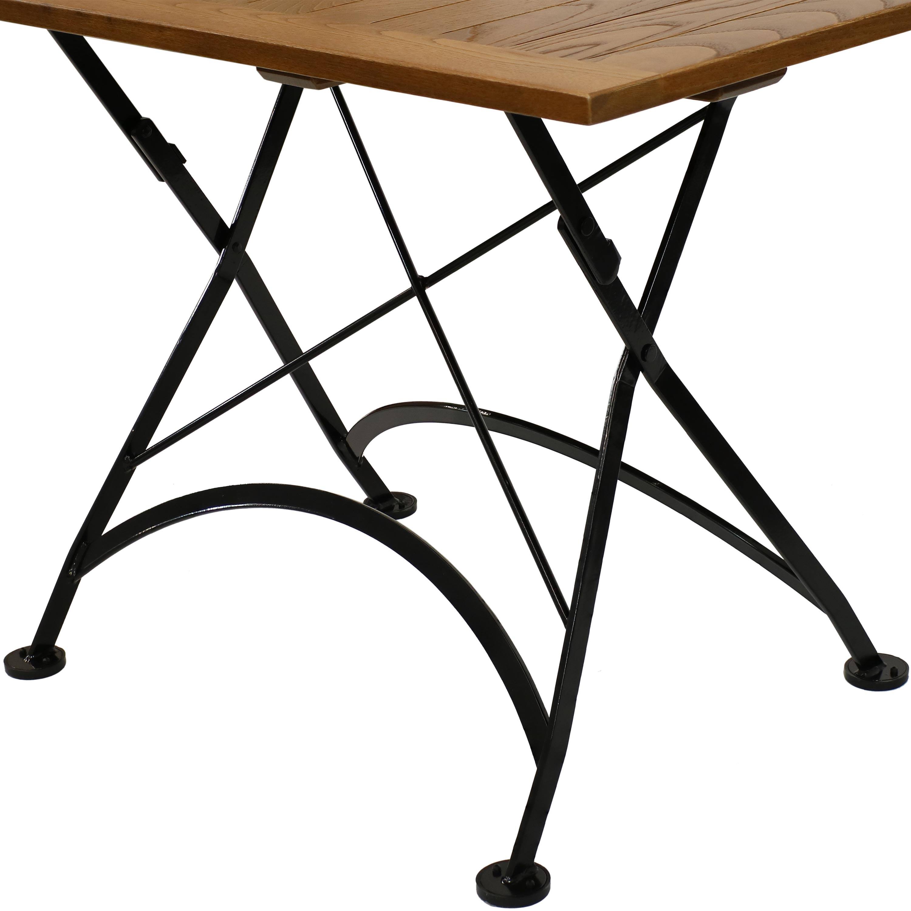 Alt View 6. Sunnydaze - 47.5 in European Chestnut Folding Rectangular Patio Dining Table - Brown.