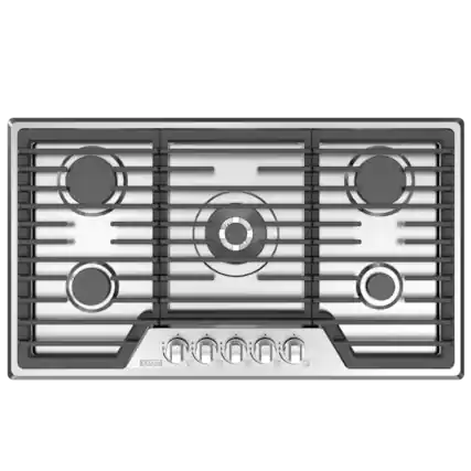 Front. Empava - 36 in. 5 Burners Recessed Natural Gas Cooktop - Stainless Steel.
