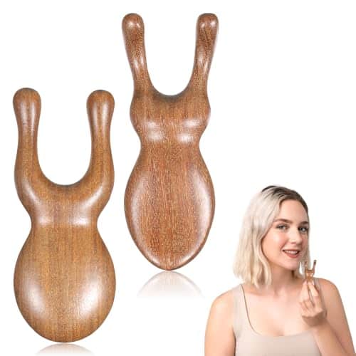 Vulpecula Spade - Facial Massage Tool, 2 Pcs Wooden Gua Sha Facial Tools Wooden Nose Guasha Massage Tools Anti-Static Head Massager