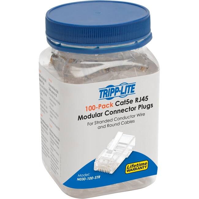 Tripp Lite - 100PK CAT5E RJ45 MODULAR PLUGS CONDUCTOR - Clear