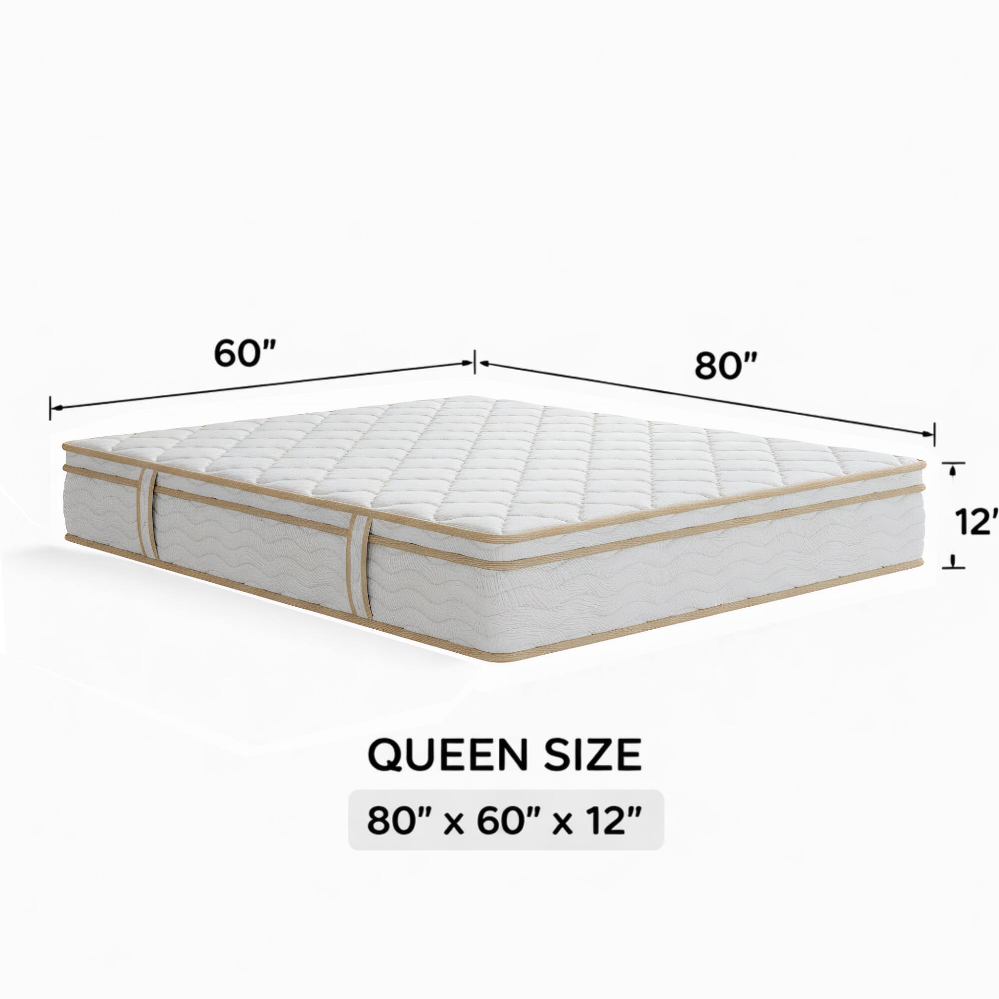 60" 80" 12" QUEEN SIZE 80" X 60" X 12"