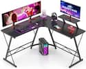 Front. COQOOL - Gaming Desk Corner Computer Desk, Home Office Desks Writing Workstation with Large Monitor Stand 51 Inch - Black.