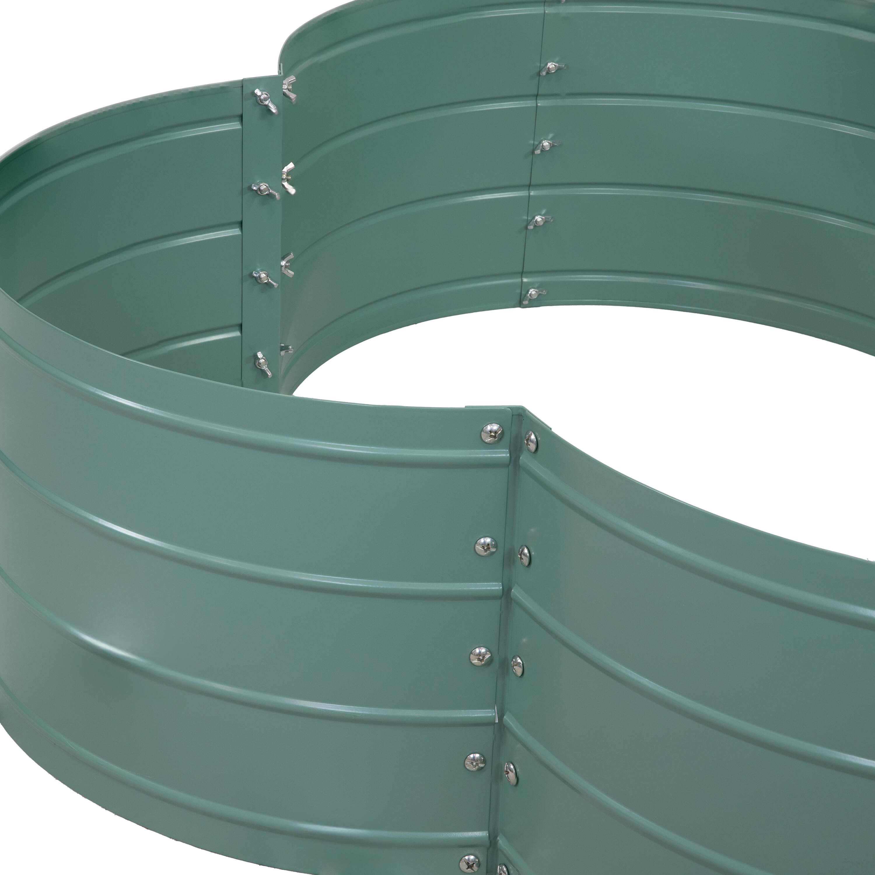 Alt View 8. Sunnydaze - 4-Leaf Clover-Shaped Galvanized Steel Raised Planter Bed - Green.