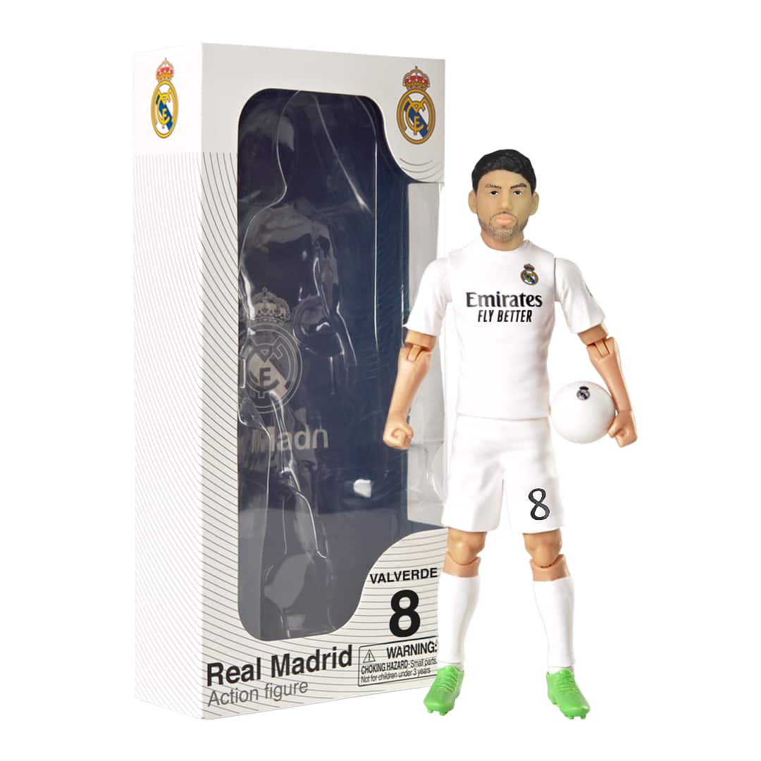 Banbo Toys - SOCKERS Real Madrid CF Federico Valverde 8" Collectible Soccer Action Figure