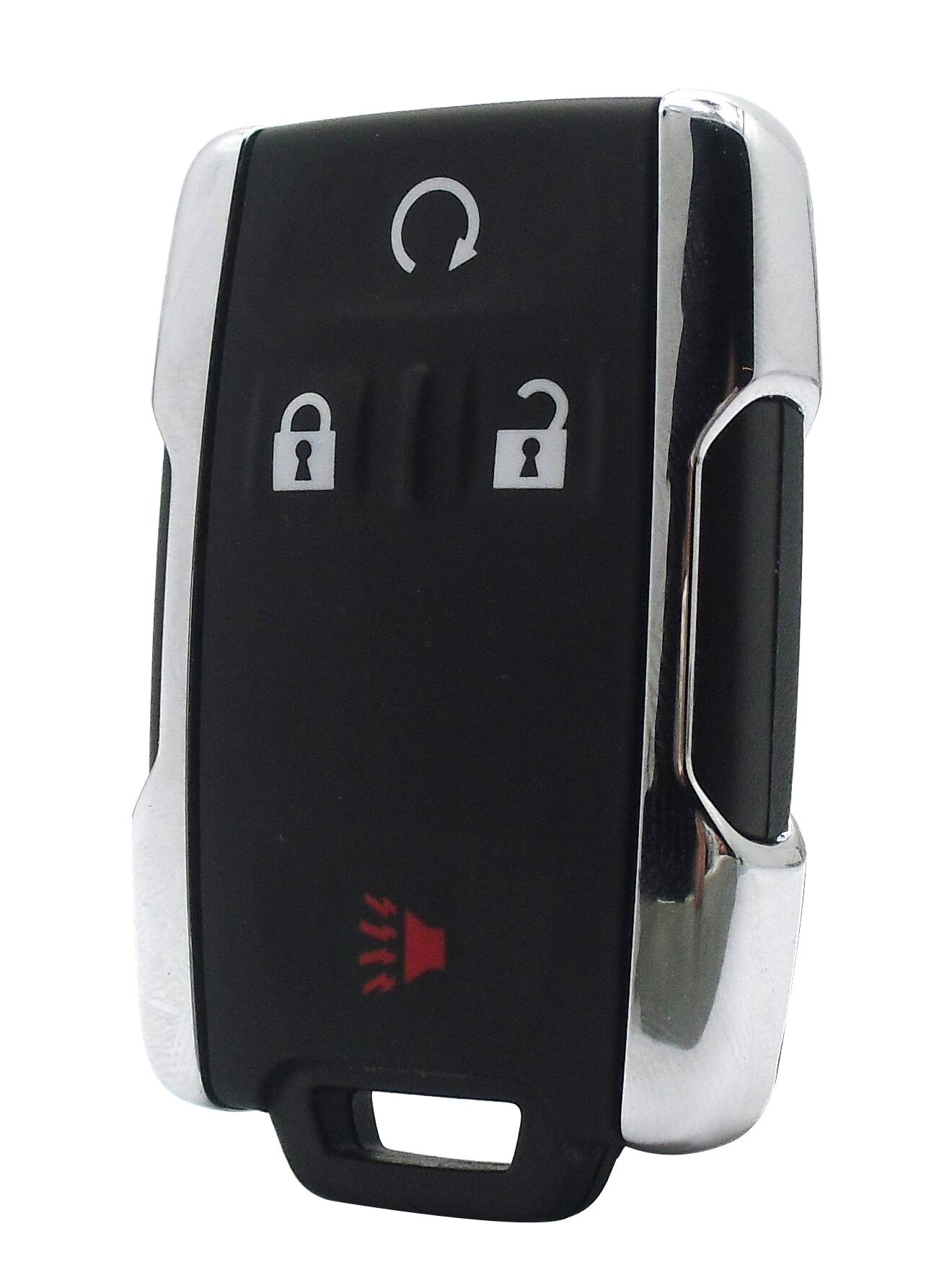 Left. Car Keys Express - GM Keyless Entry Remote - 4 Buttons (Lock, Unlock, Remote Start, and Panic) - Black.