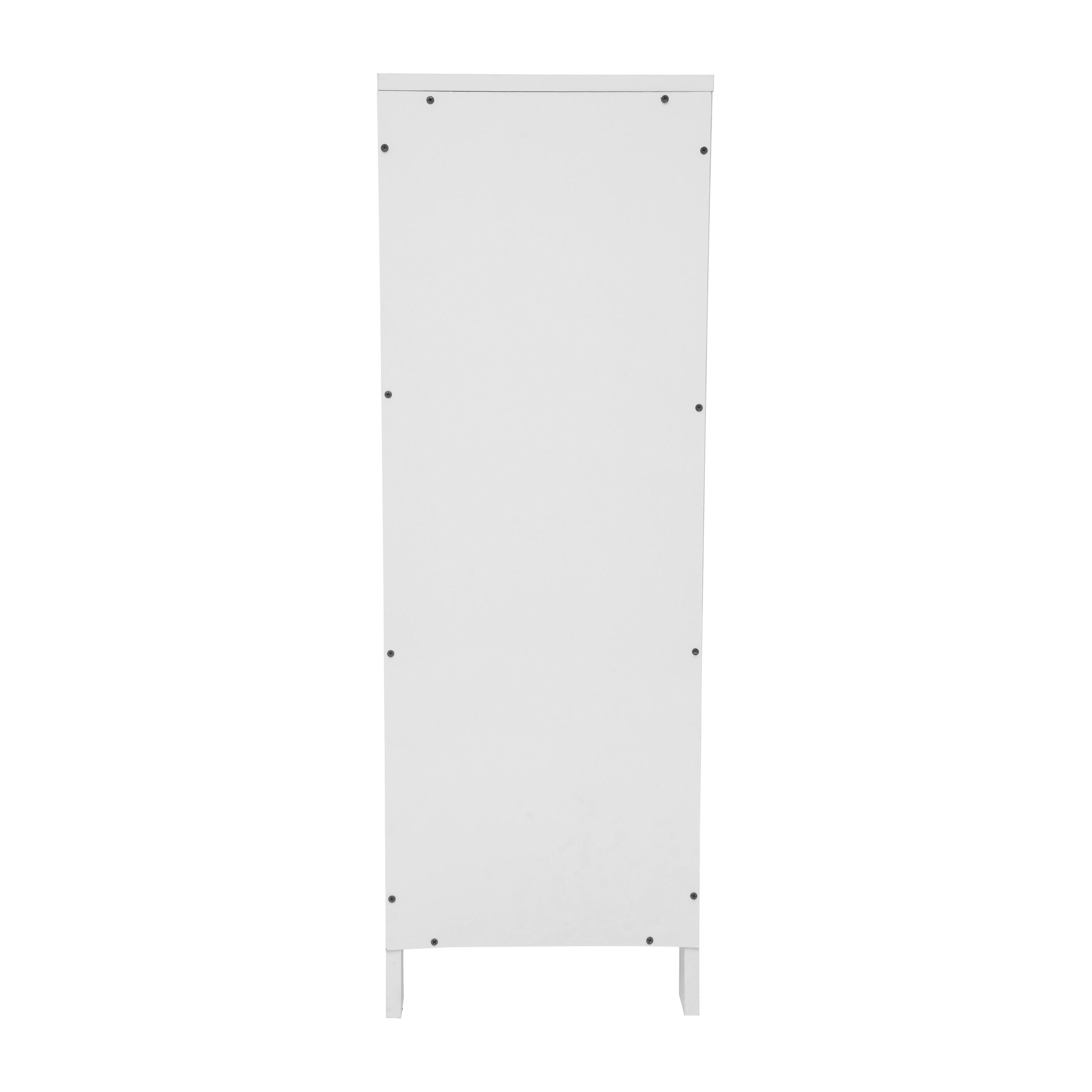 Alt View 7. Emma + Oliver - Dante Bathroom Storage Organizer with Open Display Shelf and Two Removable Drawers - White.