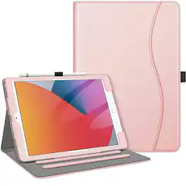 Kitcheniva - Protective Stand Case For iPad 9th 8th 7th Generation 10.2 Inch With Pocket Holder - Rose Gold