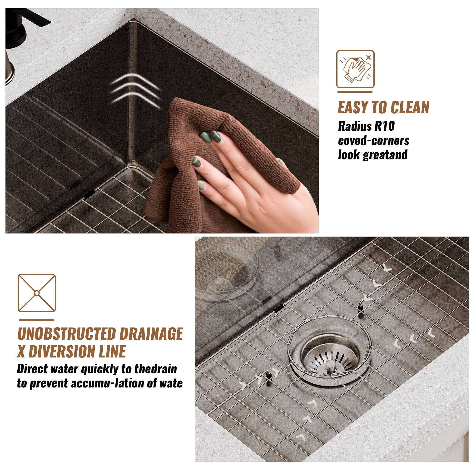 EASY TO CLEAN Radius R10 coved-corners look greatand
UNOBSTRUCTED DRAINAGE X DIVERSION LINE Direct water quickly to thedrain to prevent accumu-lation of wate