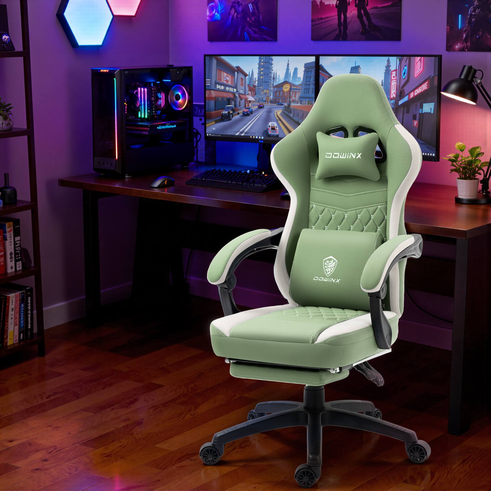 Dowinx Gaming Chair Fabric Breathable, Ergonomic Office Chair with