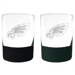 Great American Products - Philadelphia Eagles 14oz. Commissioner Rocks Glass Two-Piece Set - Multicolor