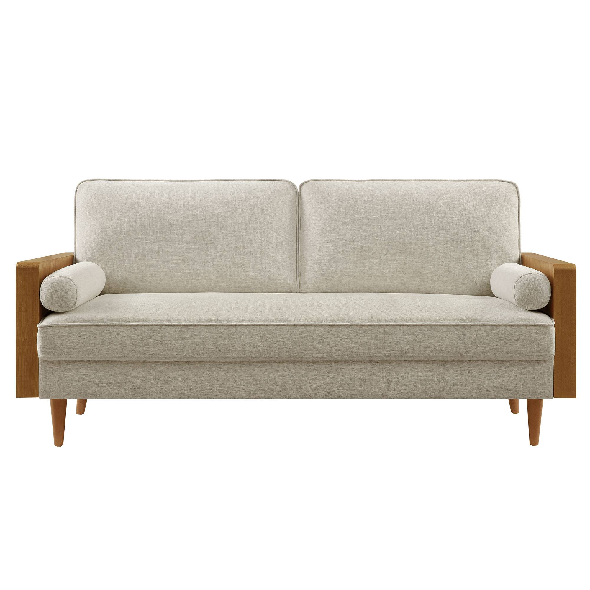 Alt View 2. Modway - Kellan Heathered Fabric Upholstered Sofa by Modway - Brown.