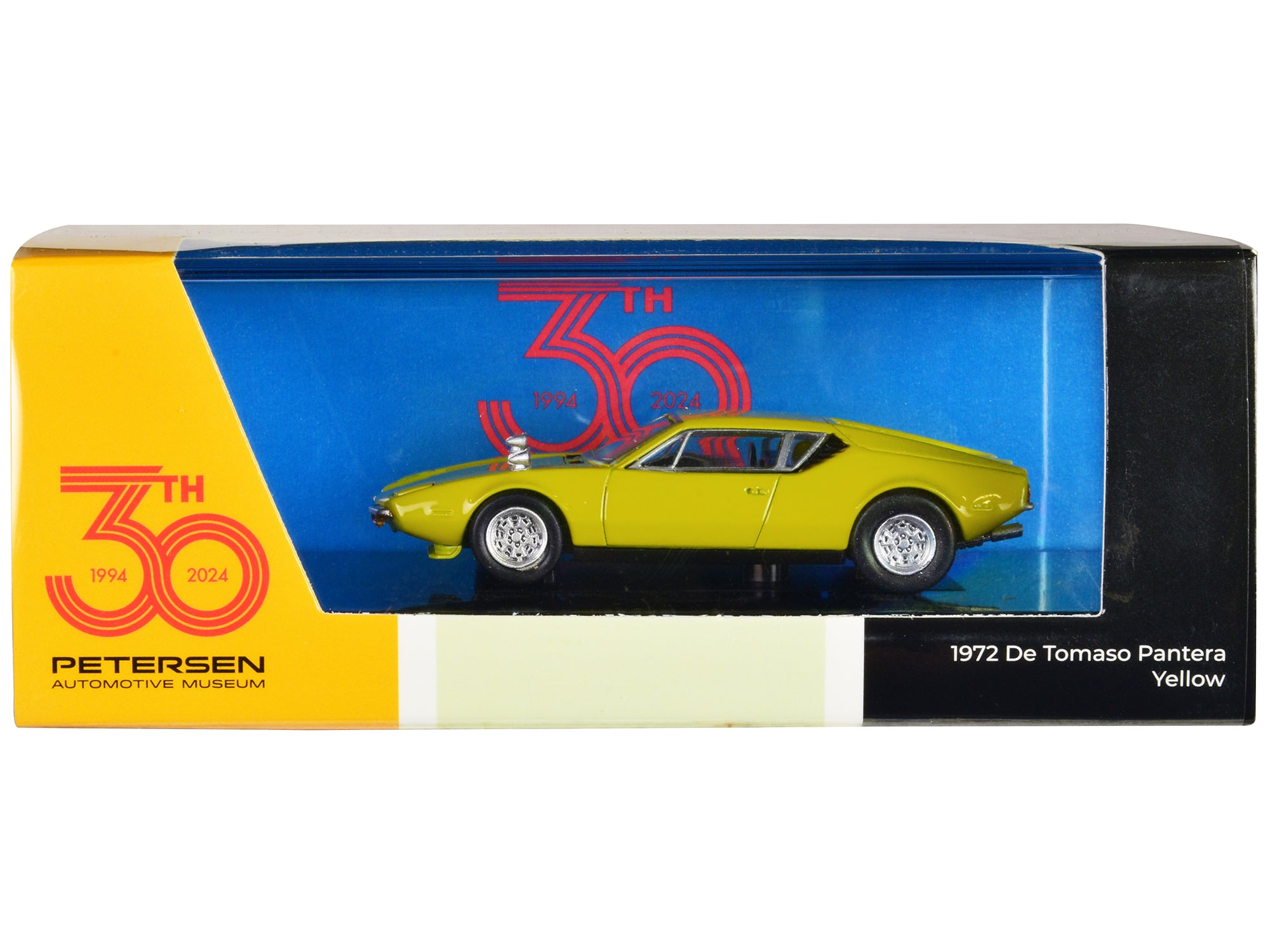 "1972 De Tomaso Pantera Yellow ""Petersen Automotive Museum 30th Anniversary"" 1/64 Diecast Model Car by Paragon Models" price history on PriceWatchPro