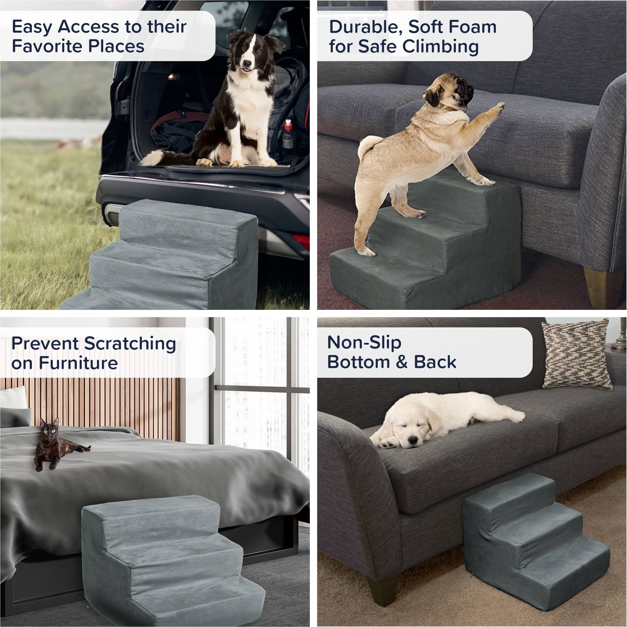 Easy Access to their Favorite Places  
Durable, Soft Foam for Safe Climbing  
Prevent Scratching on Furniture  
Non-Slip Bottom & Back