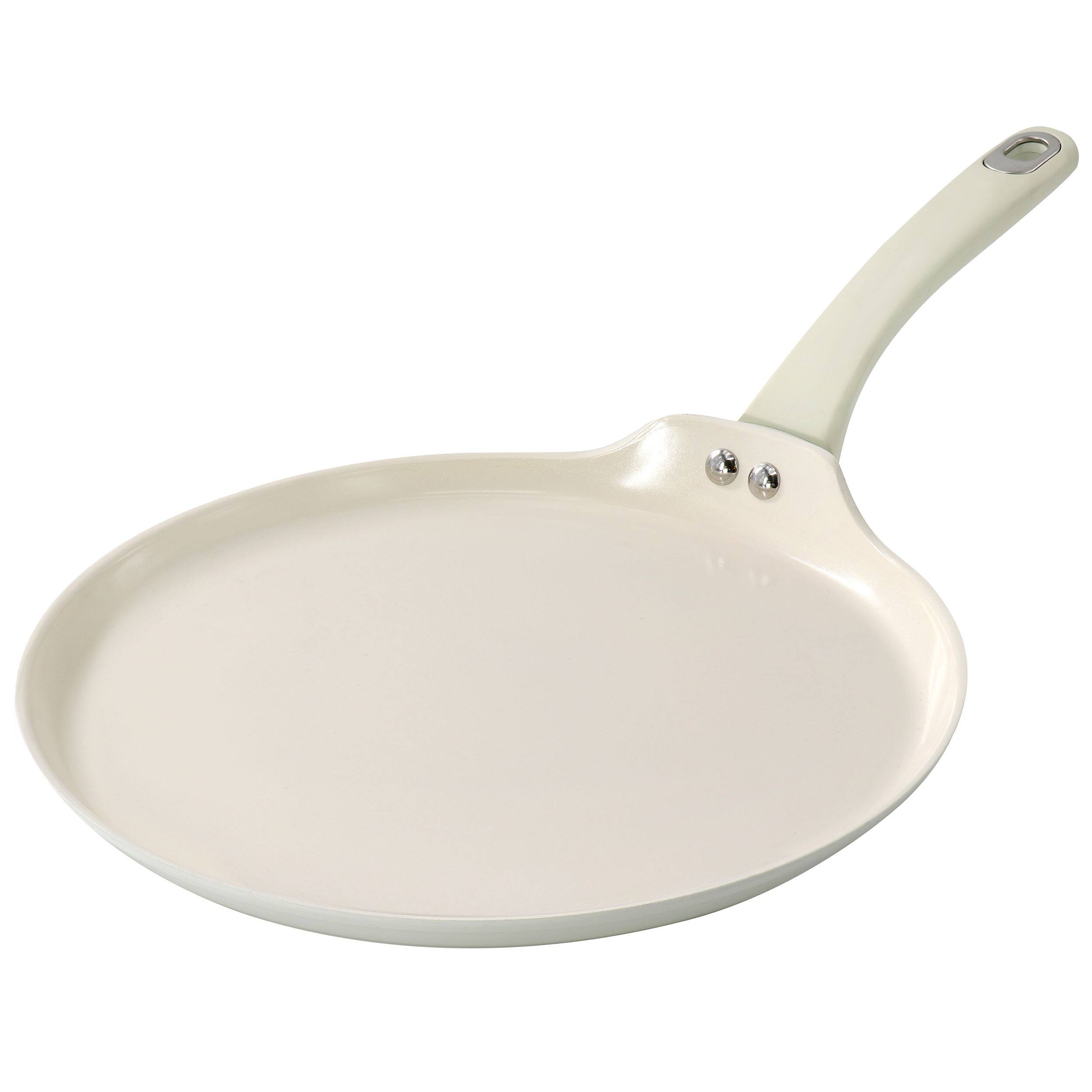 Front. Martha Stewart - Martha Stewart Everyday Rexford 11 Inch Ceramic Nonstick Aluminum Pancake Pan in Linen - Linen.