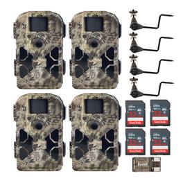 Stealth Cam - 2022 G42NG 32MP Trail Camera (4-Pack Kit with Tree Mounts and Cards