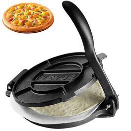 VEVOR - Tortilla Press, 10 Inch Tortilla and Roti Maker, Cast Iron Heavy Duty Tortilladora Press, Pre-Seasoned Pataconera Maker - Black