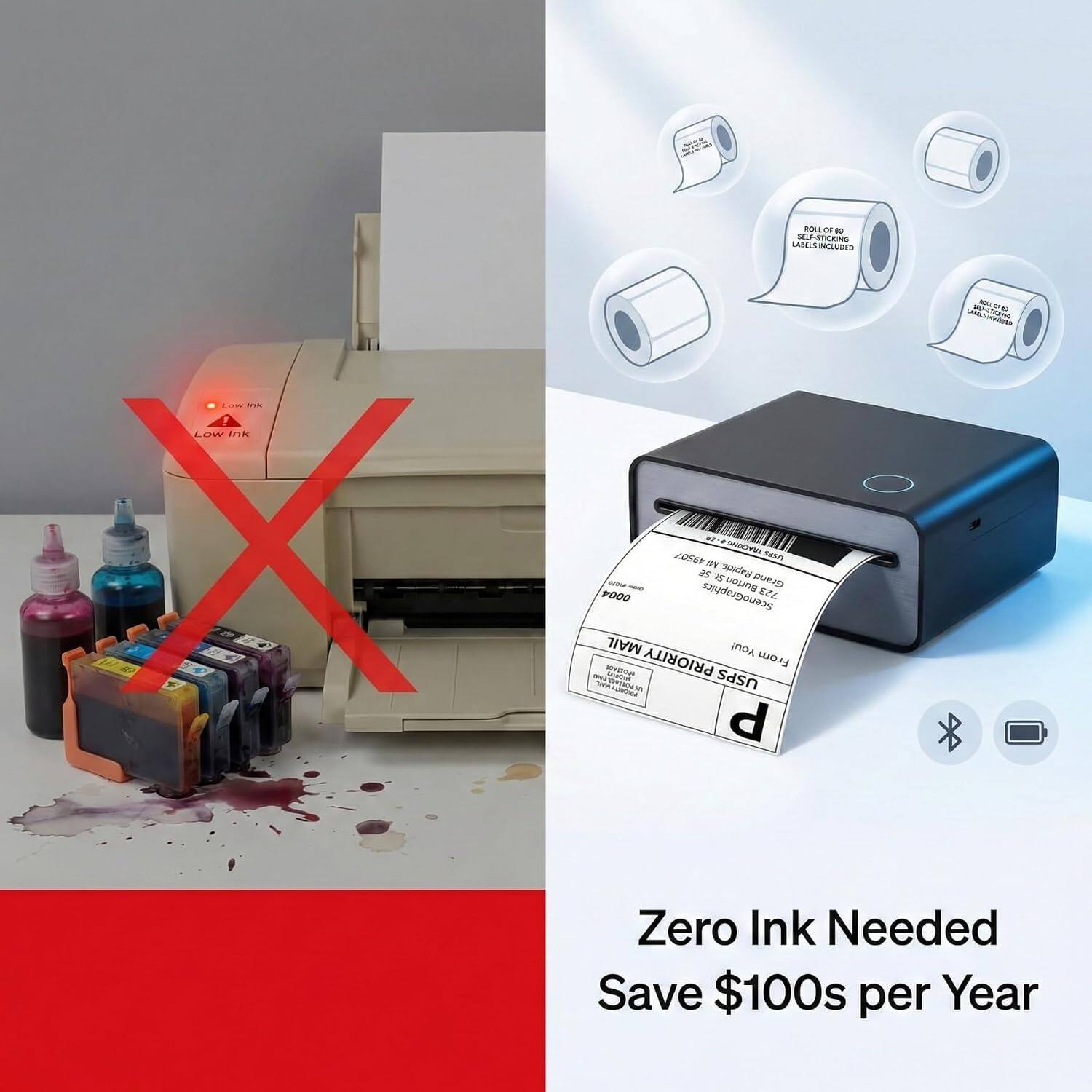 DA - ... w  X NL d t NLESTEENS ARELS CDLIM - BLVW sw ZONEP - N T8 mery OLINS DUEI PODO ScenoGraphics 137 MAIL noA PRIORITY OH -  - CN MO a USPS P W  
Zero Ink Needed Save $100s per Year