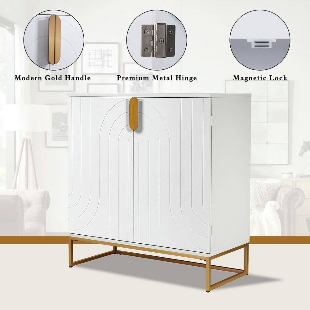 Modern Gold Handle  
Premium Metal Hinge  
Magnetic Lock