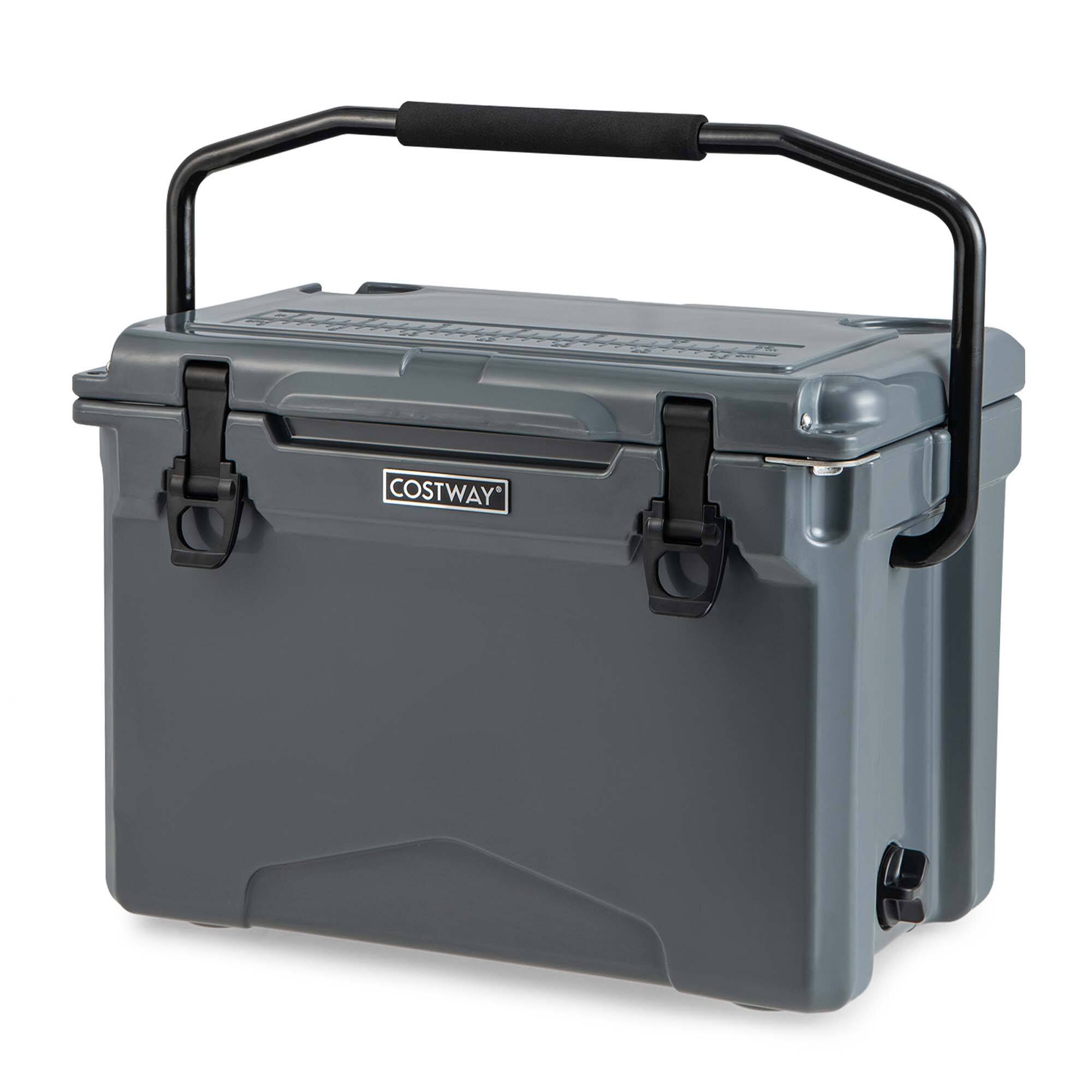 Alt View 9. Costway - Costway 25 QT Portable Cooler Rotomolded Ice Chest Insulated Ice Box for 5-7 Days - Charcoal.