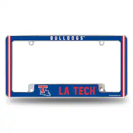 Rico Industries - Louisiana Tech Bulldogs Chrome Metal License Plate Frame with Full Frame Team Color Graphics - Multi