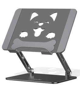 HongFei - Laptop Stand for Desk, Aluminum Height-Adjustable Laptop Riser, Ergonomic Holder, Fits 10"-17.3" MacBook Air/Pro, Dell - Gray