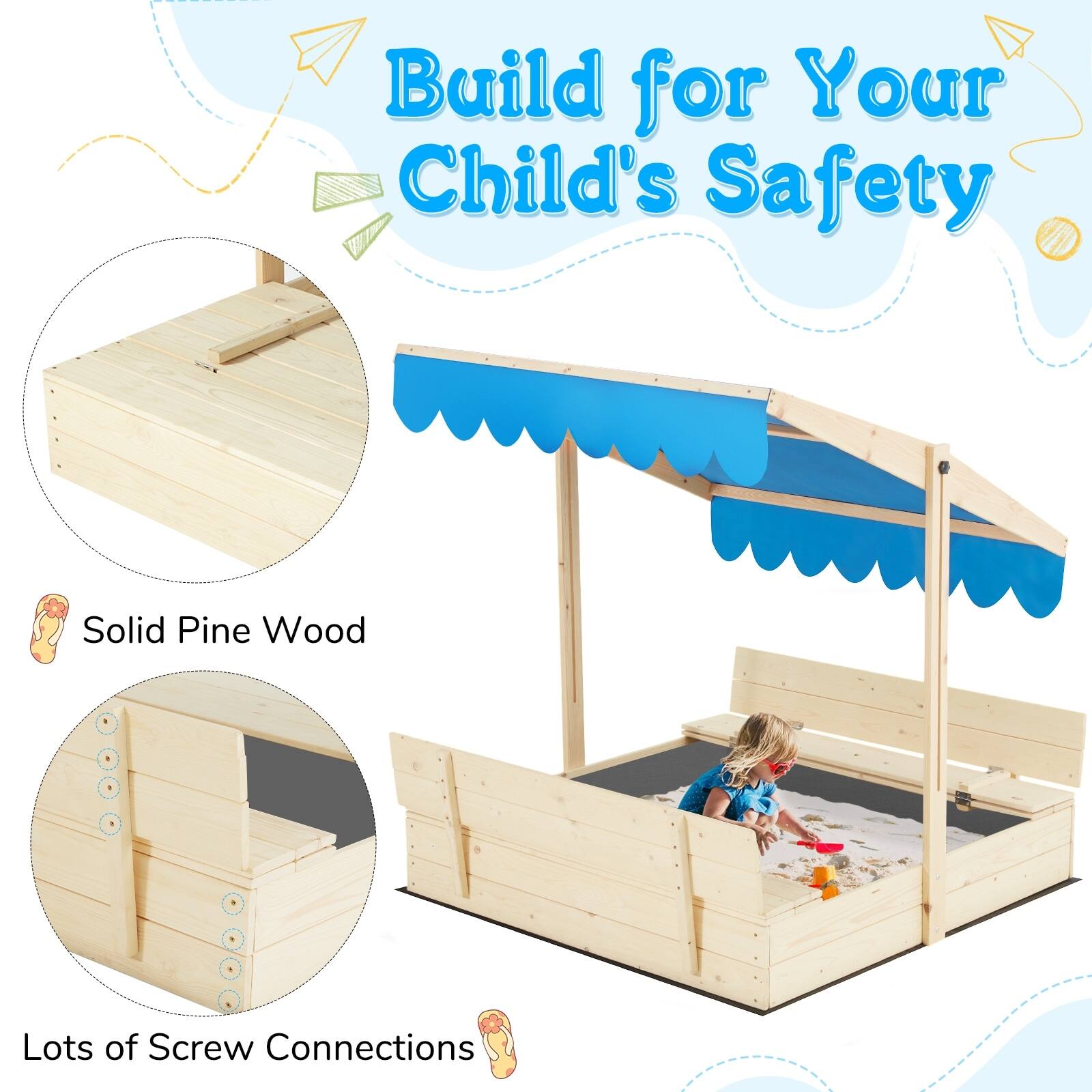 Build for Your Child's Safety

Solid Pine Wood

Lots of Screw Connections