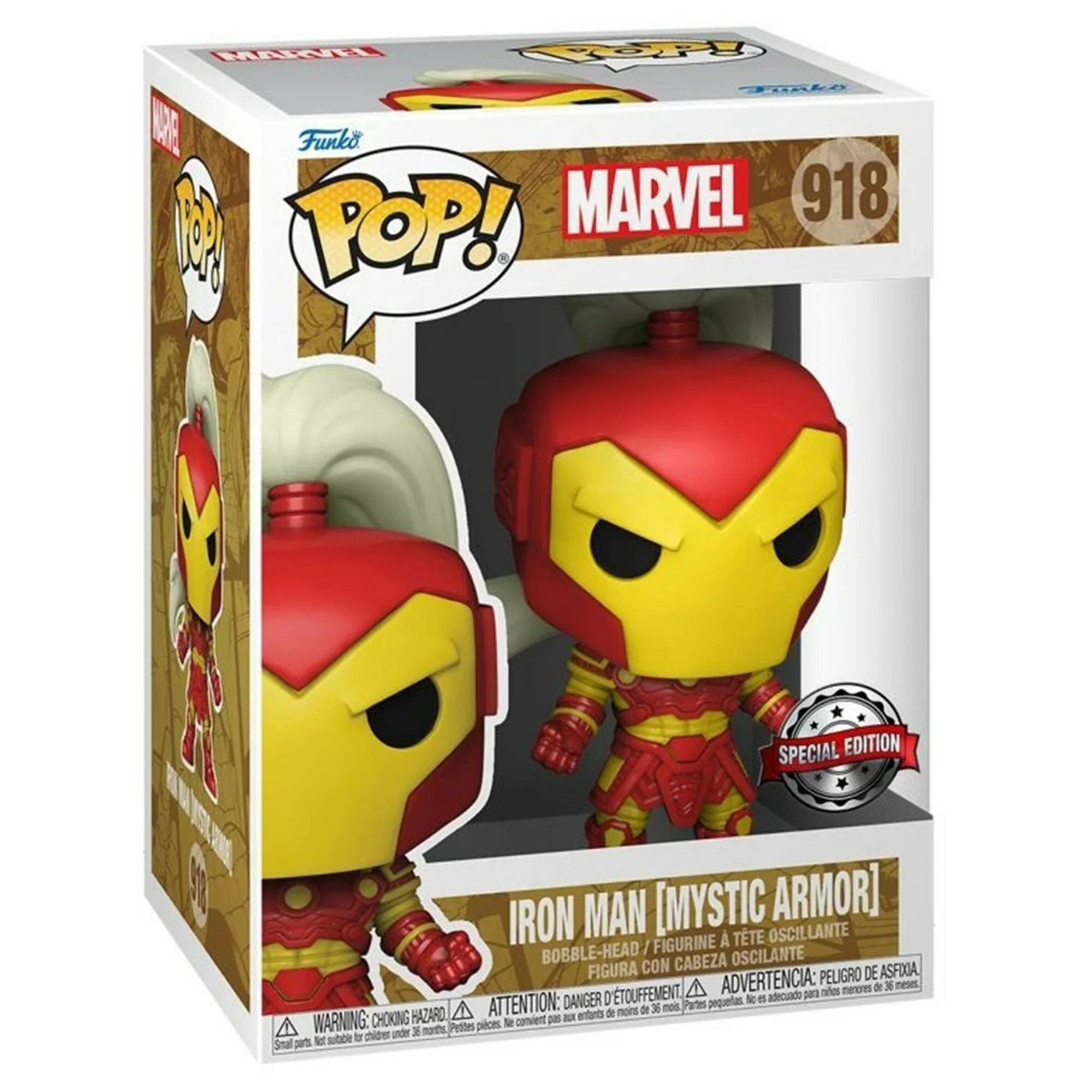 Funko POP! MARVEL 918 P POP! SPECIAL EDITION IRON MAN [MYSTIC ARMOR] FIGURINE À TÊTE OSCILLANTE / OSCILANTE FIGURA CON CABEZA ASFIA

ADVERTENCIA: PELIGRO DE ASFISIA A menores de 3 años / ATTENTION: PELIGRE DE D'ETOUFFEMENT aux enfants de moins de 3 ans / WARNING: CHOKING HAZARD - Small parts. Not for children under 3 years.