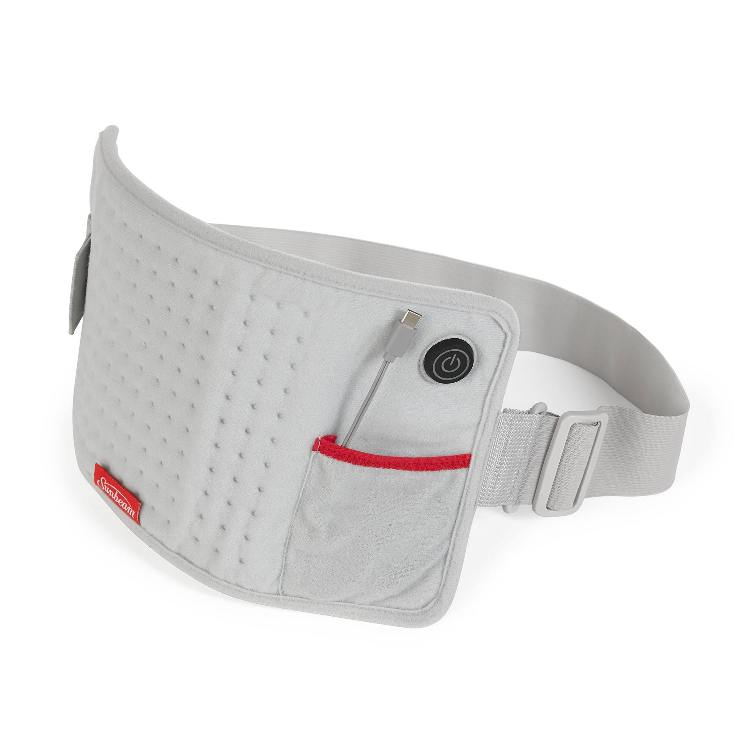 Front. Sunbeam - Sunbeam GoHeat USB-Powered Micromink Heating Pad with 3 Heat Settings in Gray - Gray.