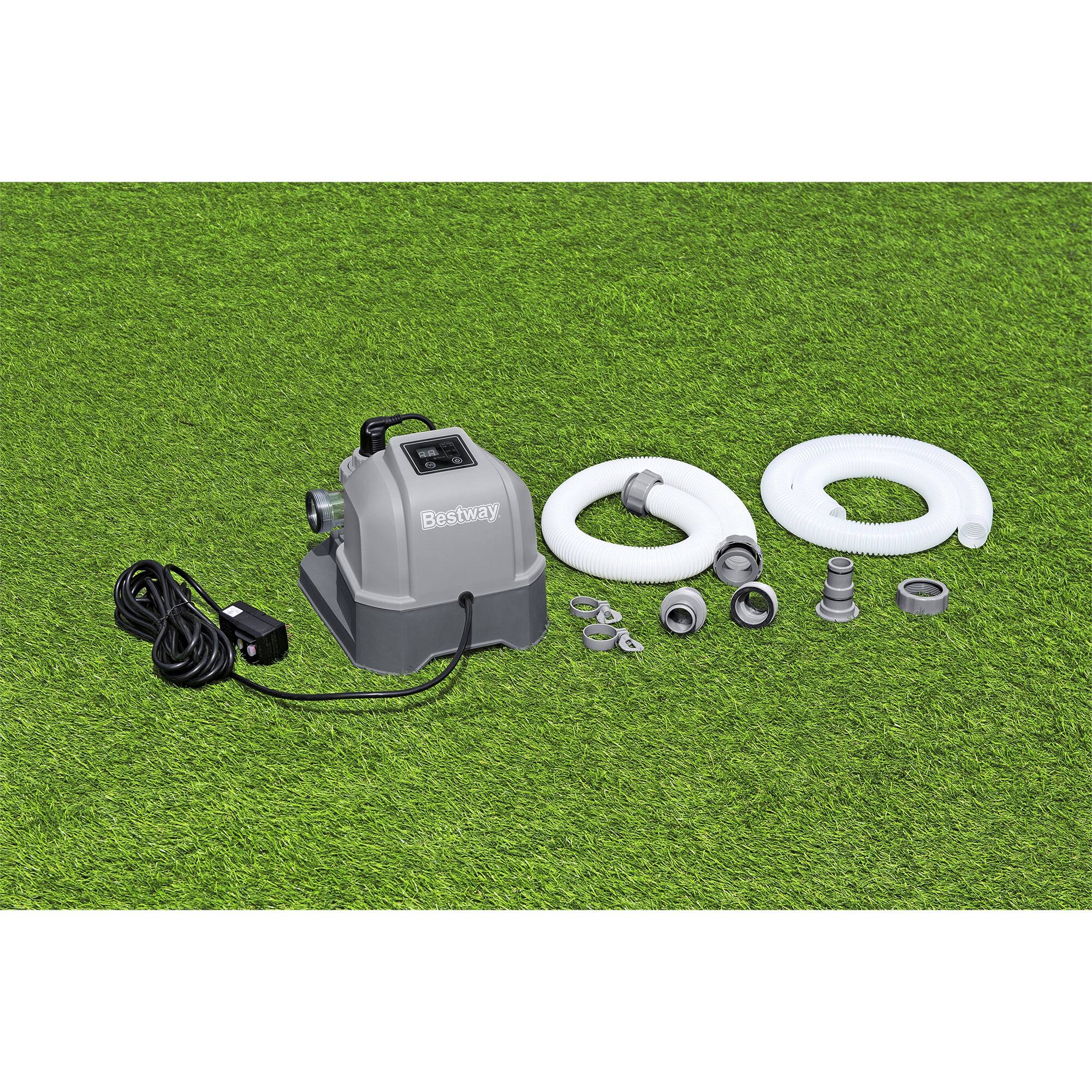 Alt View 8. Bestway - Bestway Flowclear Hydrogenic 6 G/H Digital Self Cleaning Saltwater Chlorinator - Gray.
