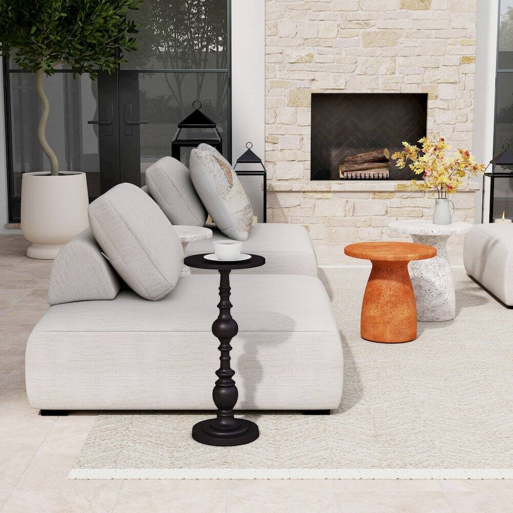 Alt View 3. Butler Specialty - Darien Outdoor Round Pedestal Side Table - Bronze.