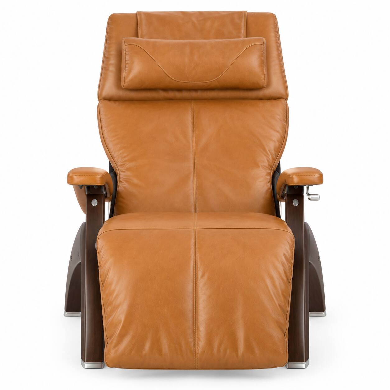 Alt View 3. Human Touch - Human Touch Perfect Chair PC-420 Classic Manual Plus Zero Gravity Recliner with Solid Wood Base - Dark Walnut / Saddle Premium Leather / Supreme.