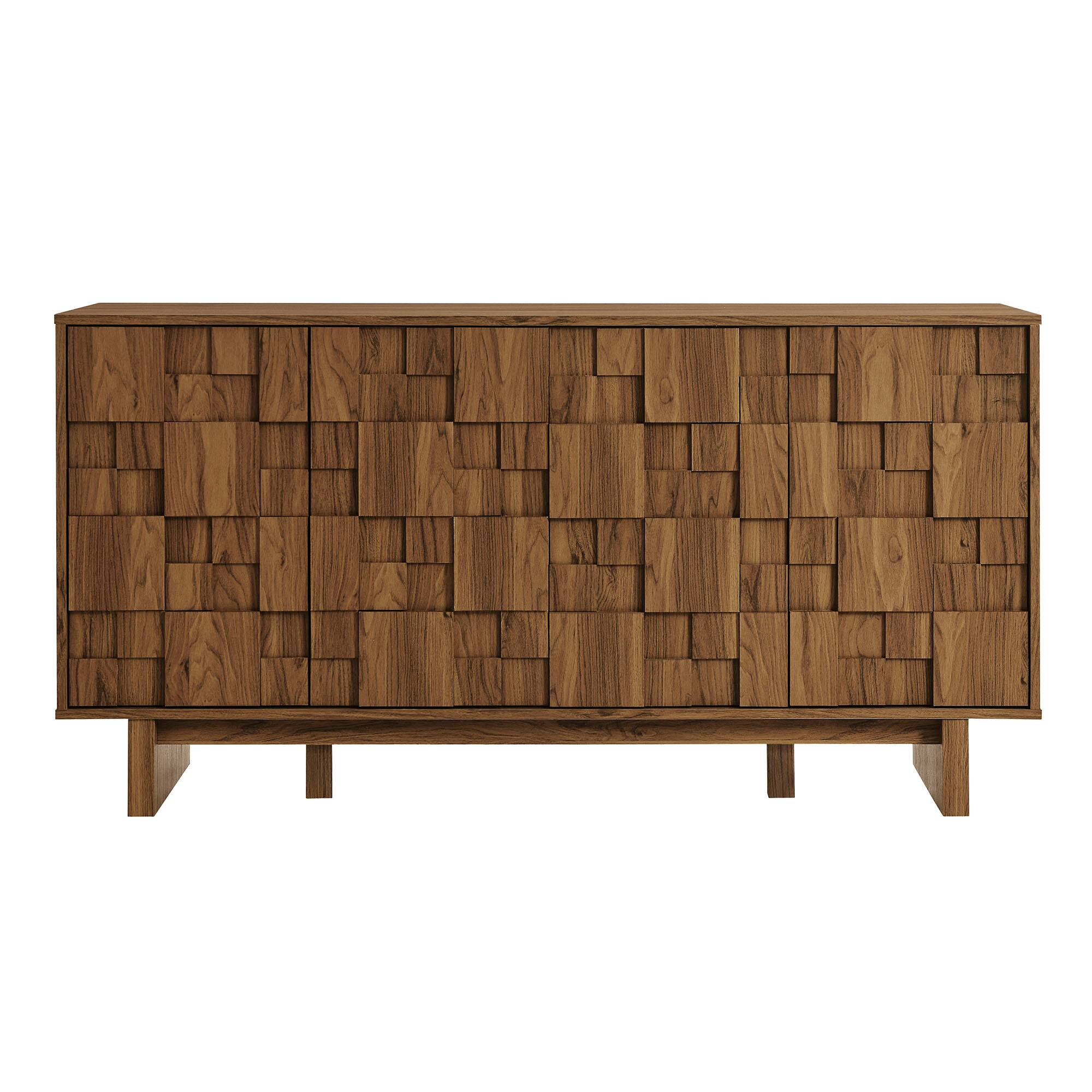 Alt View 4. Modway - Owen 59 Inch 4 Door Geometric Sideboard by Modway - Walnut.