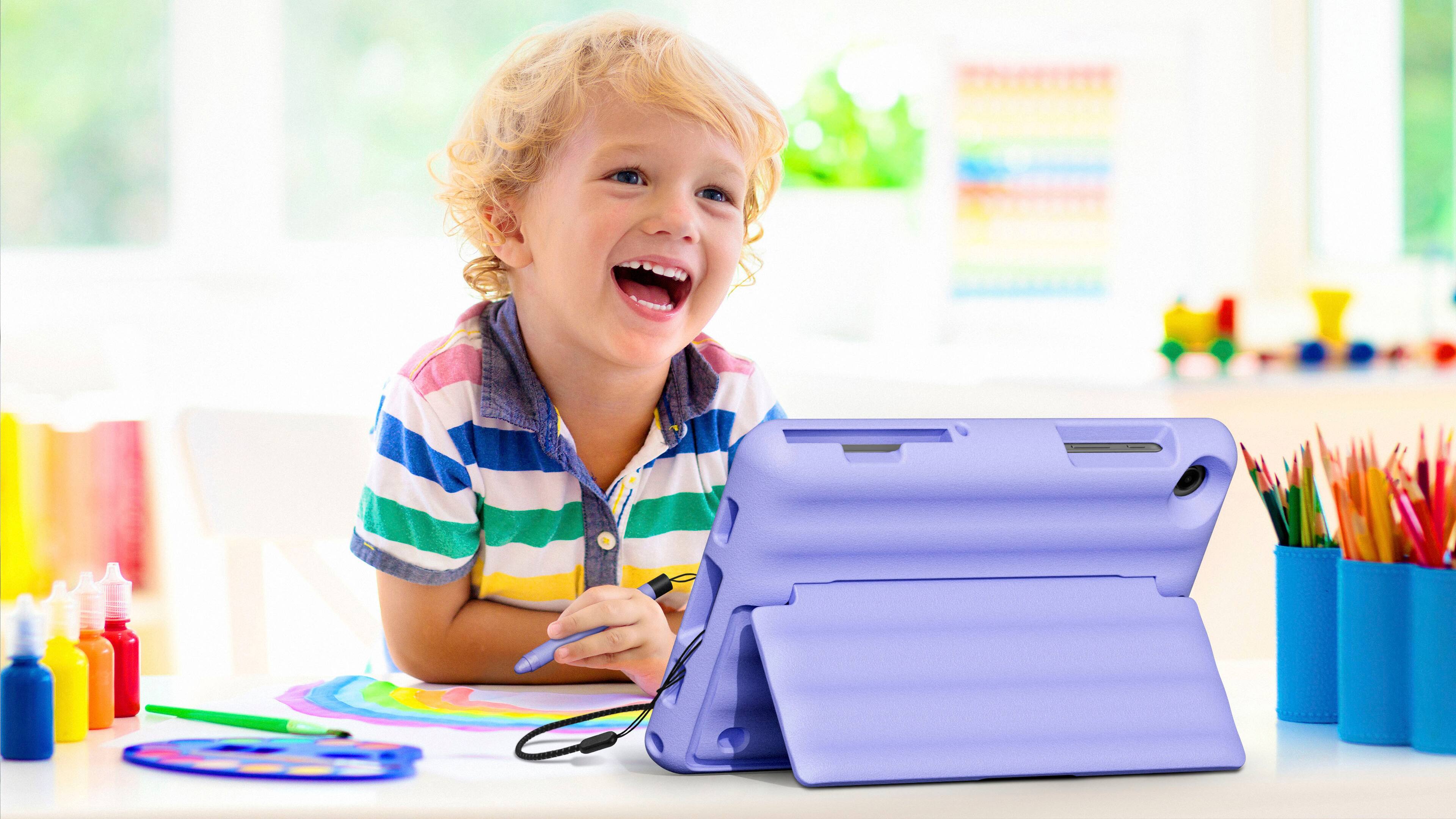 Alt View 19. Samsung - Galaxy Tab A9+ Kids Edition 11" 64GB with Puffy Cover - Wi-Fi - Purple.