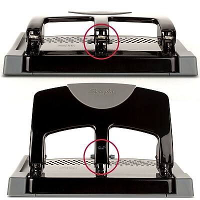 Alt View 7. Swingline - SmartTouch Low Force Desktop 3-Hole Punch, 45 Sheet Capacity, Black/Gray - Black/Gray.
