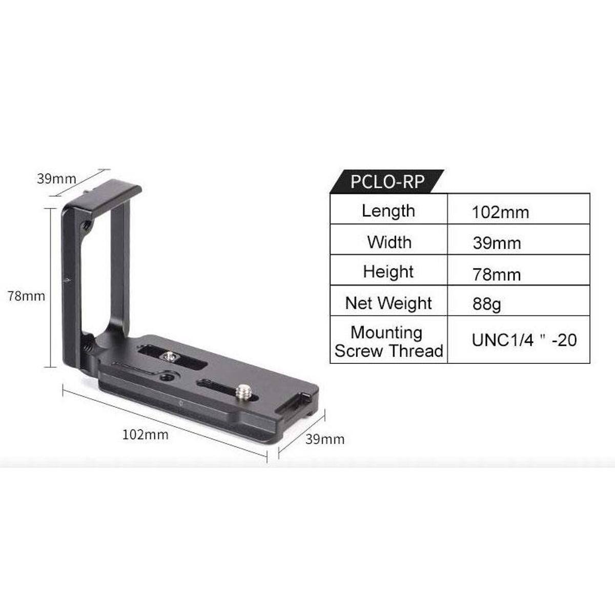 39mm x 78mm de PCLO-RP  
Length: 102mm  
Width: 39mm  
Height: 78mm  
Net Weight: 88g  
Mounting: UNC1/4" -20 Screw Thread